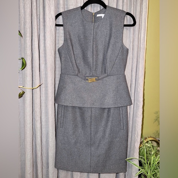 Diane Von Furstenberg delian wool sheath peplum beltDress size 4